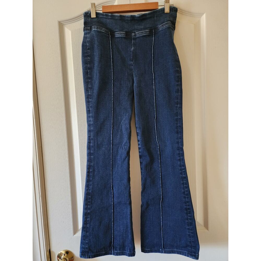 Frame Jetset Flare Crop Pintuck Jeans 1 Keller 25-29 Waist Pull-On Stretch HR